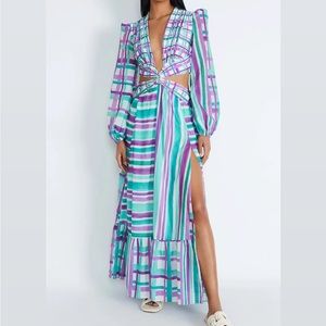 NWT PatBO Riviera Plunge Cut Out Maxi Dress